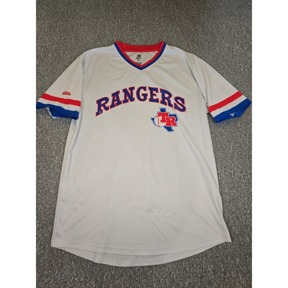 Texas Rangers Retro Throwback SGA Pullover Jersey V-Neck Medium